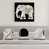 (25x25cm)DIY Pearl Painting Elephant Framed Handmade Pearl Material Art Kit Living Room Decor