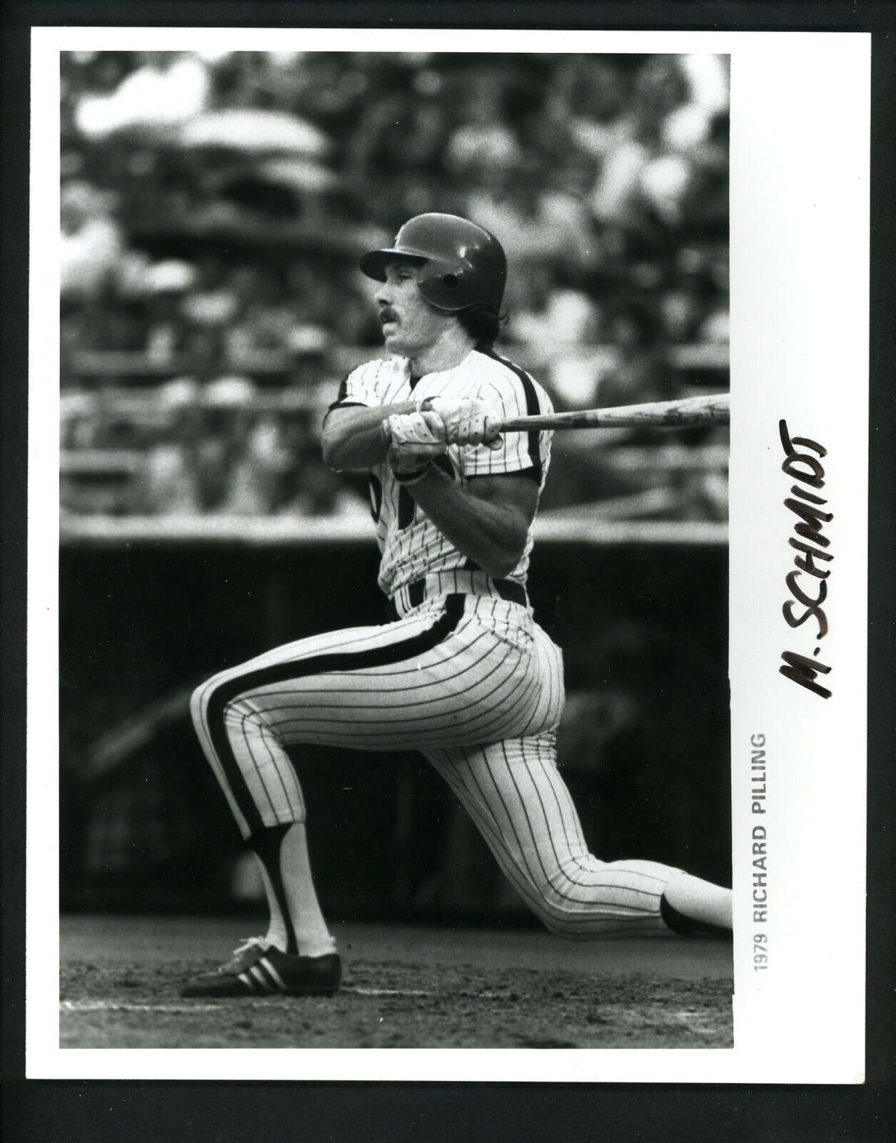 Mike Schmidt 1978 batting action Press Original Photo Poster painting Philadelphia Phillies