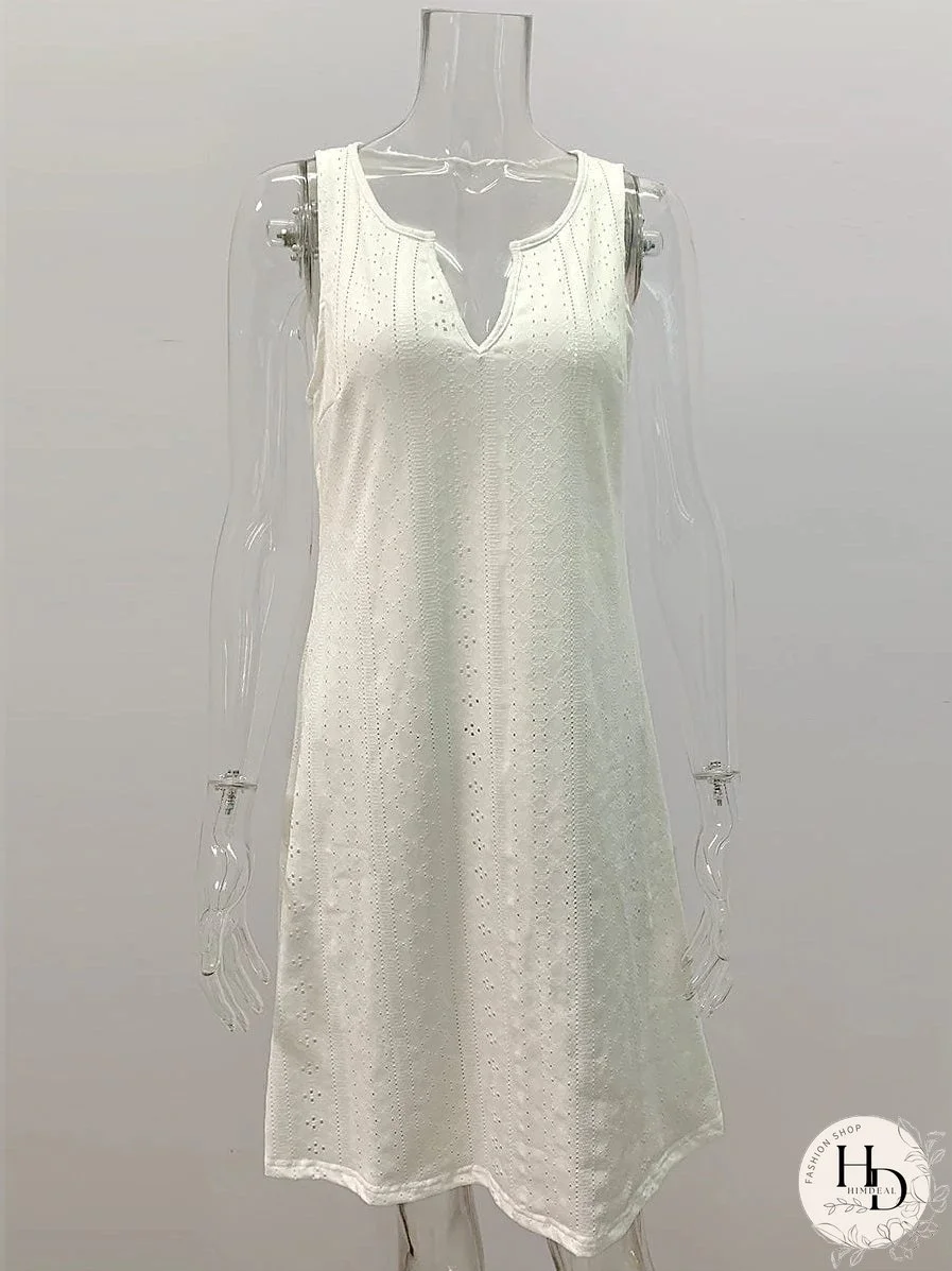 Sleeveless Cotton Linen Midi Dress for Women