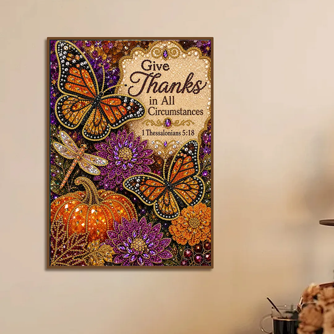 Butterfly Pumpkin Thanks Diamond Painting Kits for Adults Beginners 30x40cm