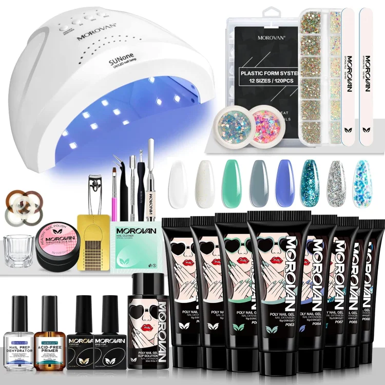 Morovan Poly Gel Kits Bule 6 Color Poly Gel Nail Kit
