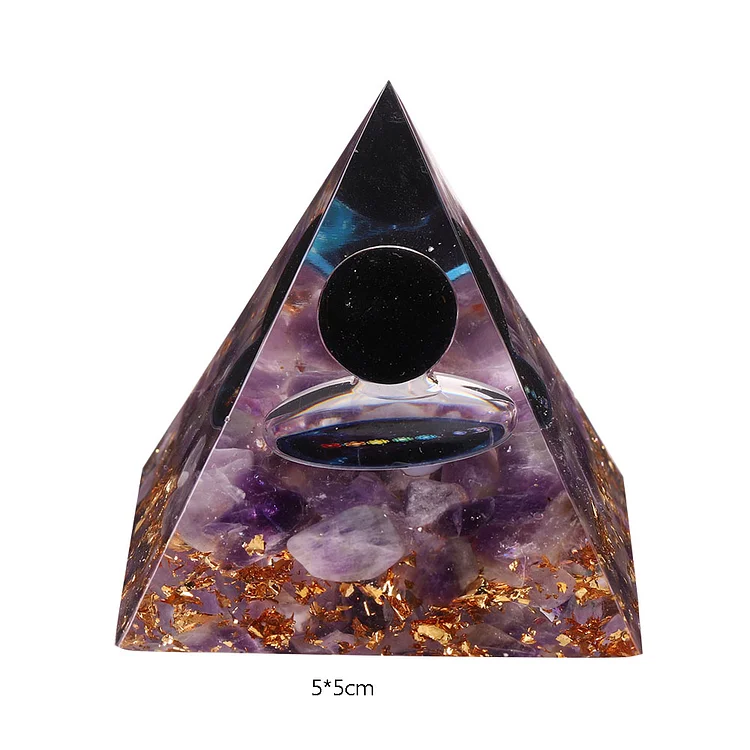 Natural Crystals Orgonite Pyramid Orgone Energy Healing Ornament Decor (F)