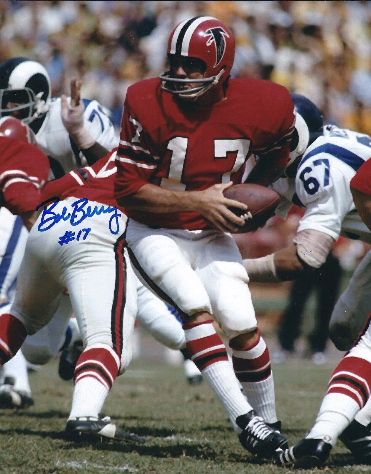 Signed 8x10 BOB BERRY Atlanta Falcons Autographed Photo Poster painting - w/COA