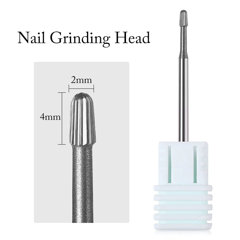 1 Pc Nail Drill Bit Multi-size Silver Manicure Nail Art Tool Electric Manicure Machine Device-Nail Inspo
