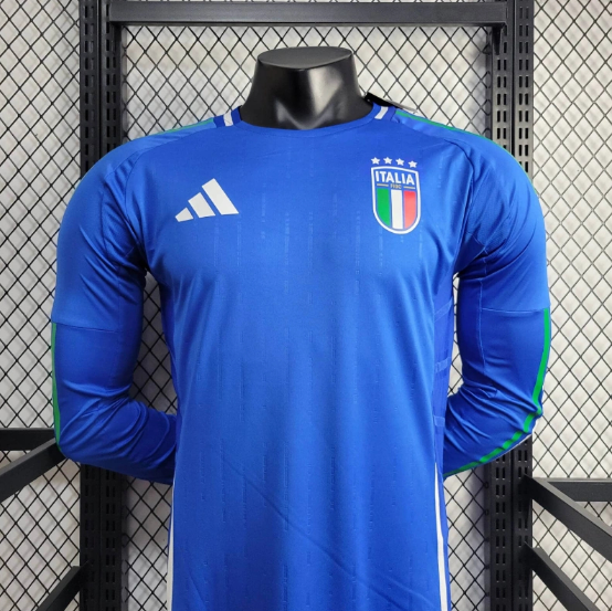 2024 Italy Home Long sleeve Player Version Football jersey Thai Quality