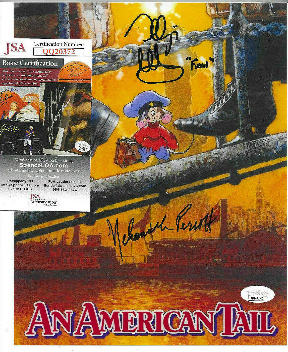 Phillip Glasser + Nehemiah Persoff Signed 8x10 Photo Poster painting Auto, American Tail JSA COA