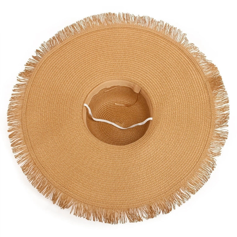 Unisex Minimalist Solid Color Wide Eaves Straw Hat