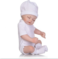 10" Mini Enamelled Eyes Closed Eyes Closed Soft Reborn Baby Doll Girl