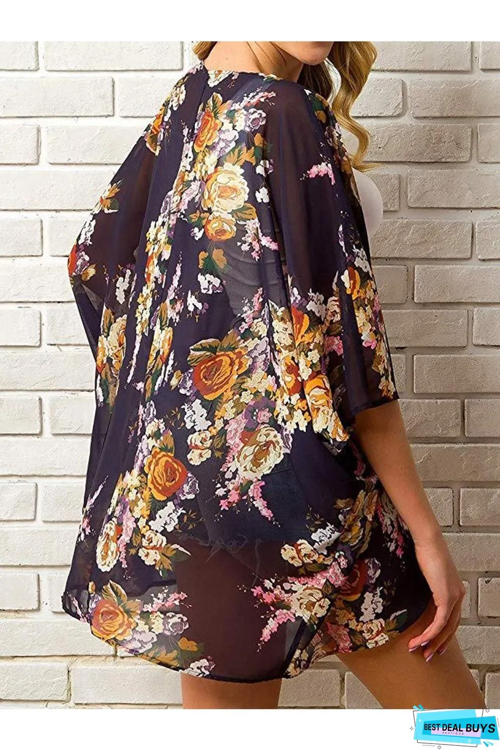 Open Front Half Sleeve Cover-Up
