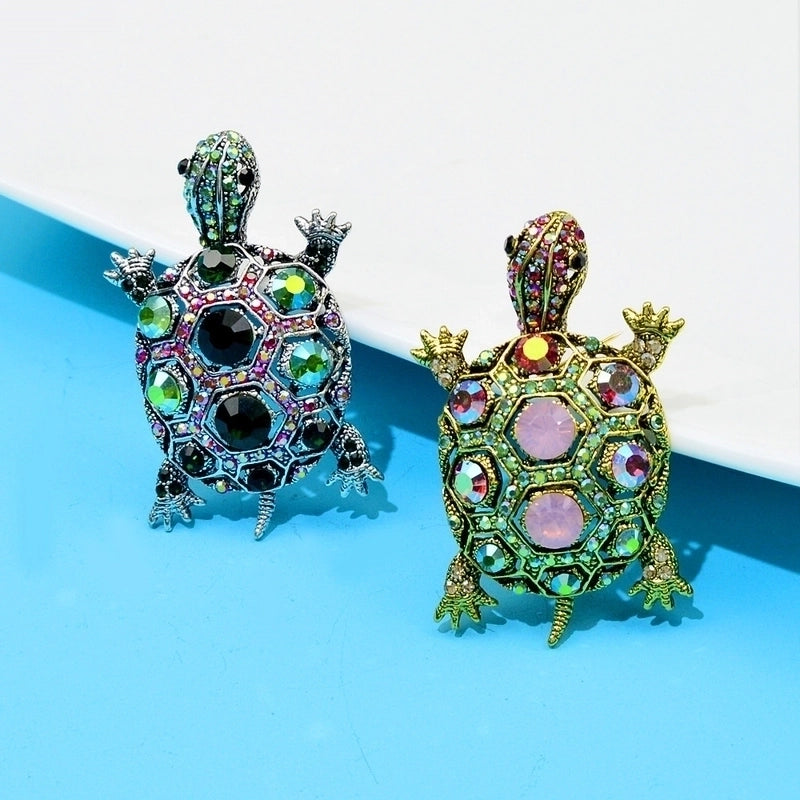 Classic Style Pin Tortoise Metal Rhinestone Women'S Brooches