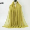 Pleated Linen Cotton Scarf Woolen Edge Women Hijab Shawl