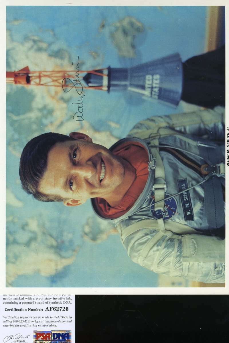 Wally Schirra Psa Dna Coa Hand Signed 8x10 Nasa Photo Poster painting Autograph