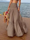 Casual And Simple Empire Split-Joint Skirts