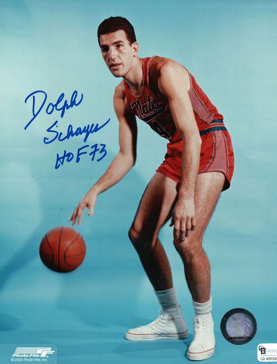 Dolph Schayes Signed Autographed 8X10 Photo Poster painting Nationals Pose HOF 73