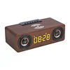 Wireless Charging Wooden Retro Alarm Clock Bluetooth Speaker Wireless Charging 10W Mobile Phone Computer Audio