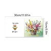 (US Local)6Pcs Flower Bucket DIY Diamond Painting Card for Holiday Party Favors for Kids Greeting Card Kit