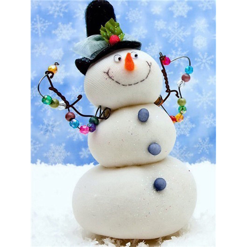 

30*40CM - Round Drill Diamond Painting - Snowman, 501 Original