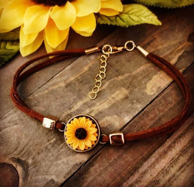 Vintage Sunflower Adjustable Bracelet