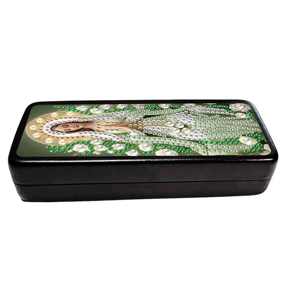 DIY Holy Mother Jesus Diamond Painting Eyeglasses Case for Adults Beginners