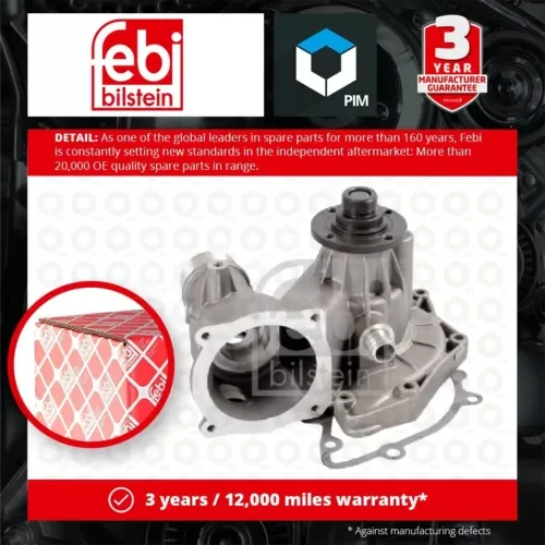 Water Pump fits BMW 540 E39 4.4 96 to 98 Coolant 11510393340 11511742647 Febi Parts