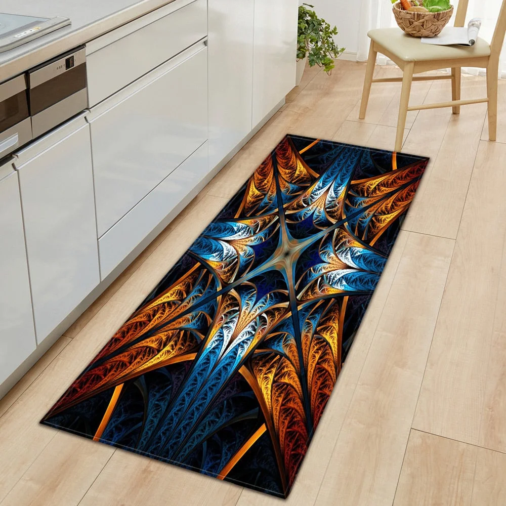 Nordic Entrance Doormat Kitchen Mat Home Bedroom Hallway Floor Rug 3D Pattern Decoration Flannel Carpet Bathroom Non-slip Mat
