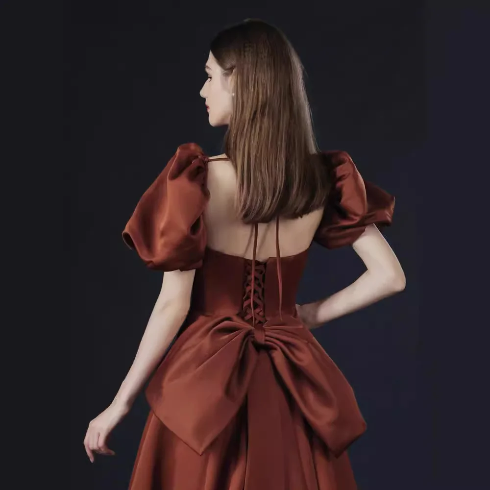 Uveng Uveng Shoulder Evening Dress 2025 New Atmospheric Long Dress Annual Conference Host Graduation Party Dress