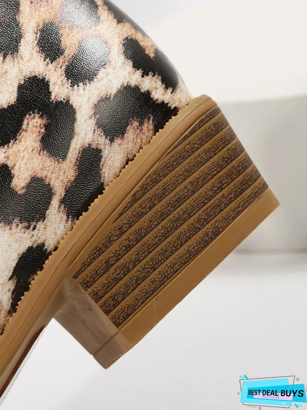 Leopard Khaki Casual Ankle Boots