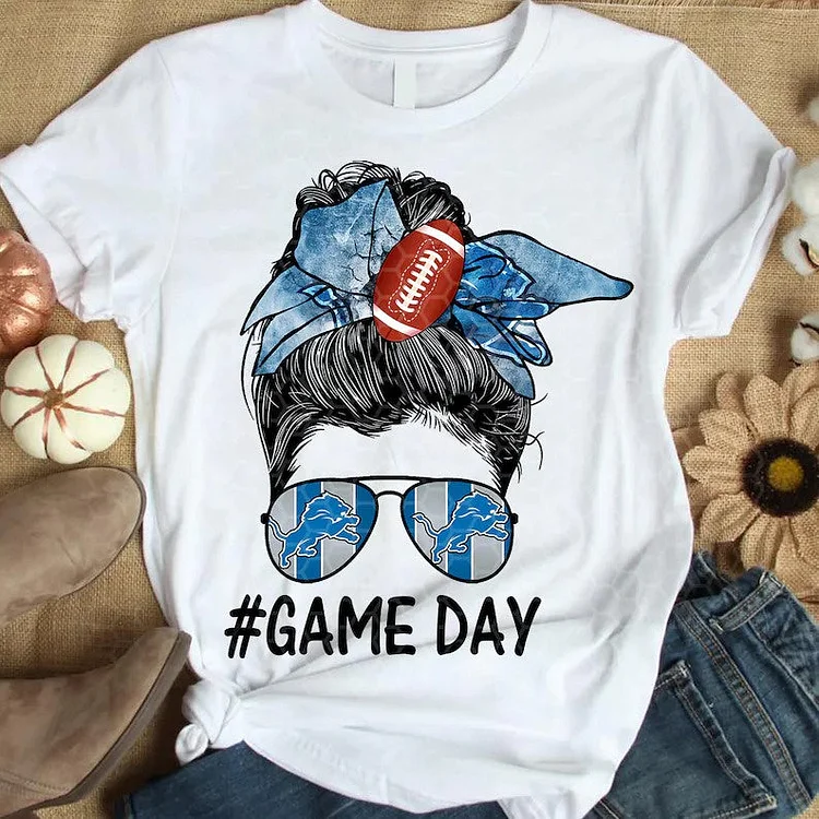 Detroit Lions Women's White Relaxed T-Shirt