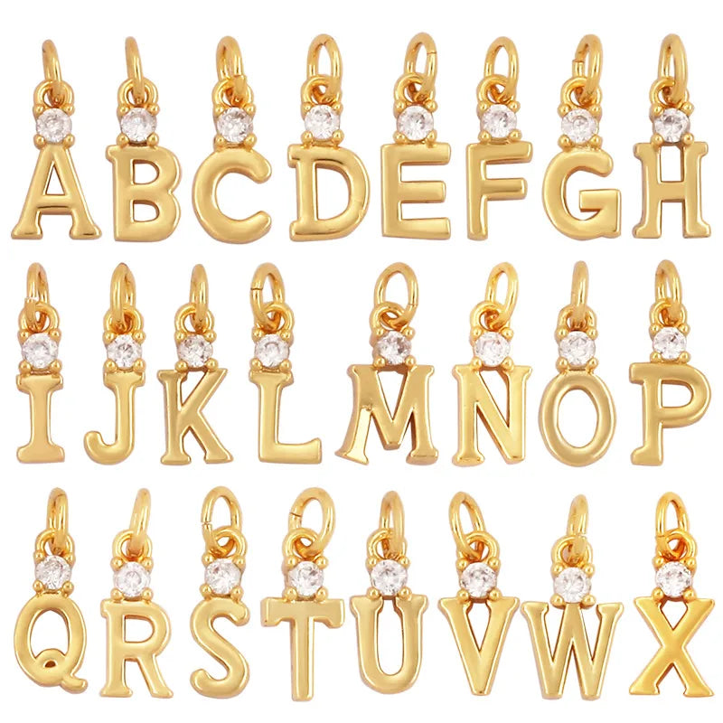 1 Piece 15 * 19mm Hole 5~5.9mm Copper Zircon Letter Heart Shape Pendant Jewelry Accessories