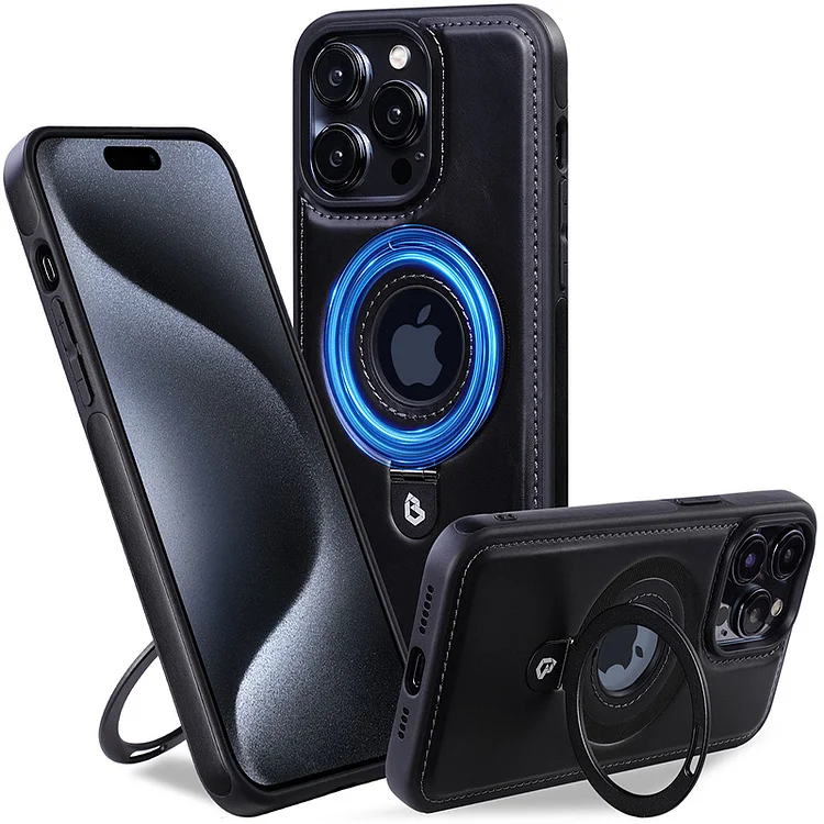 📱🛡️Full-Coverage Shockproof Leather Magnetic Stand iPhone15 Case🌟Buy 2 Free Shipping🌟