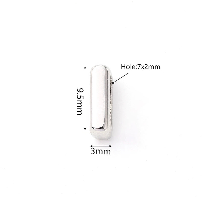 1 Pc/Package 9.5x6mm 9.5×7.5mm 9.5x8mm 7x2mm Copper White Gold Plated Letter Bubble Polished Beads