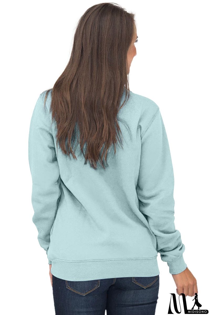 MidiSono - Pocket Style Quarter Zip Sweatshirt