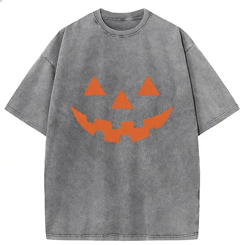 Pumpkin Horror Washed T-shirt artswardrobe