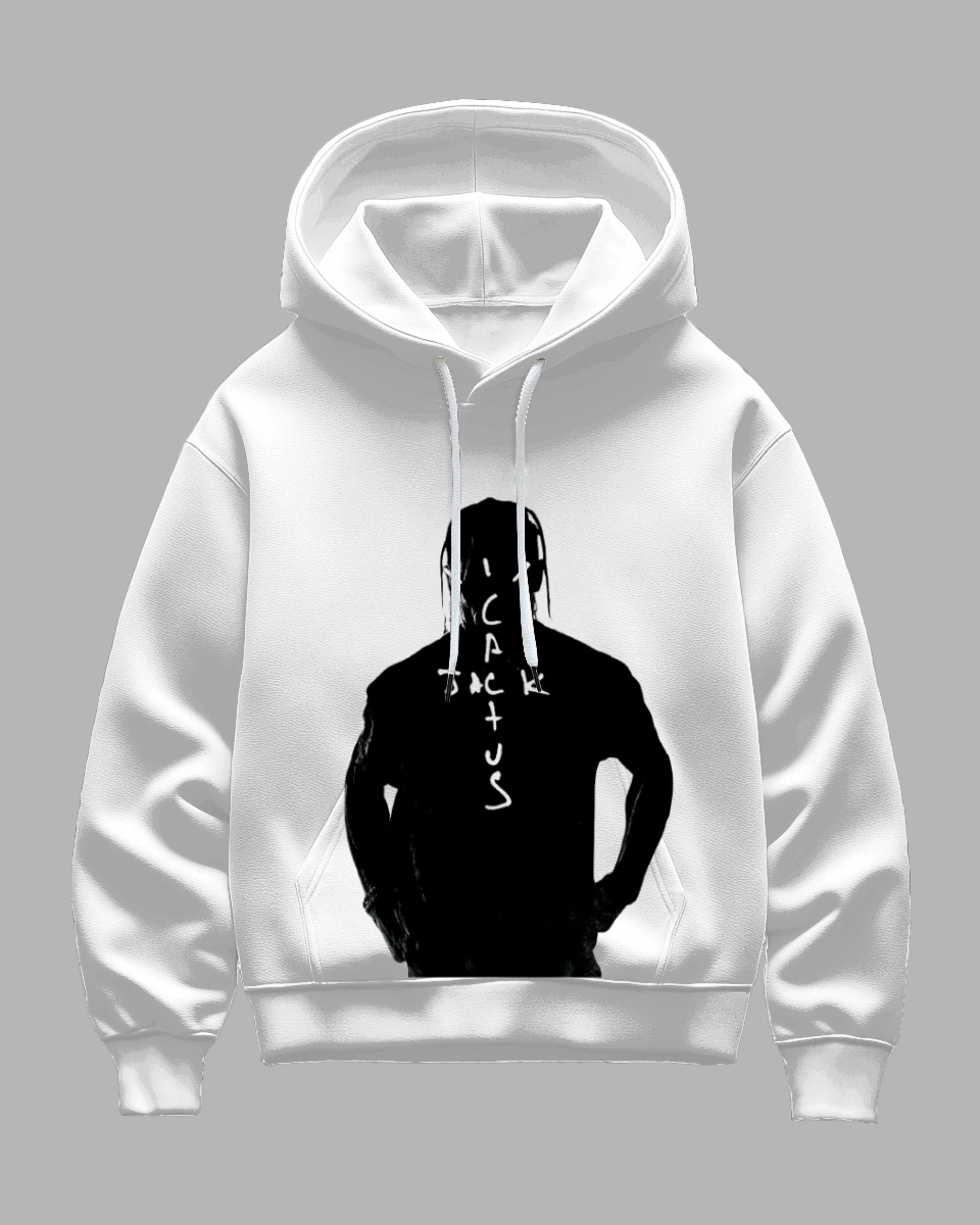 Big Guy's White Jack Jus Print Hoodie