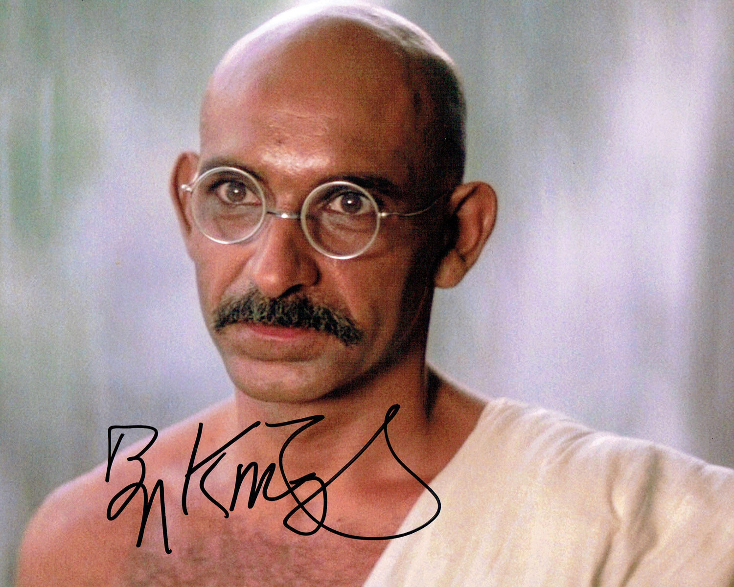 Ben KINGSLEY Signed Autograph RARE 10x8 Photo Poster painting Mohandas GANDHI AFTAL COA