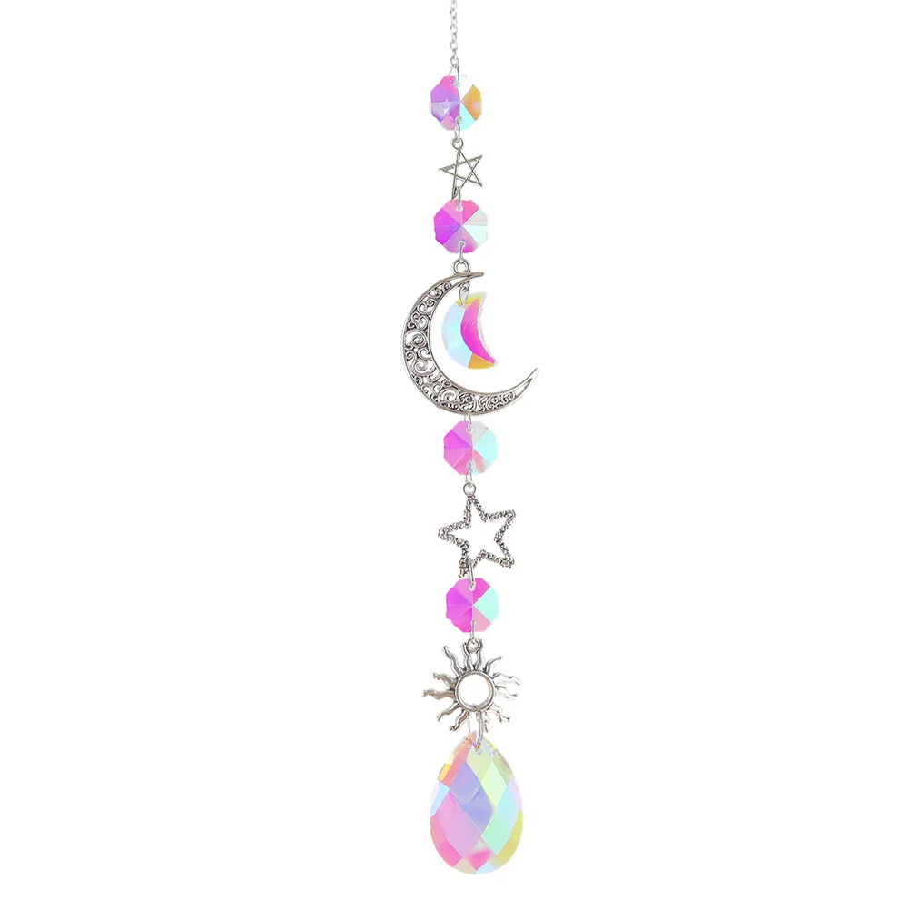 Crystal Wind Chime Prism Catchers Hanging Ornament Curtain Garden Pendant