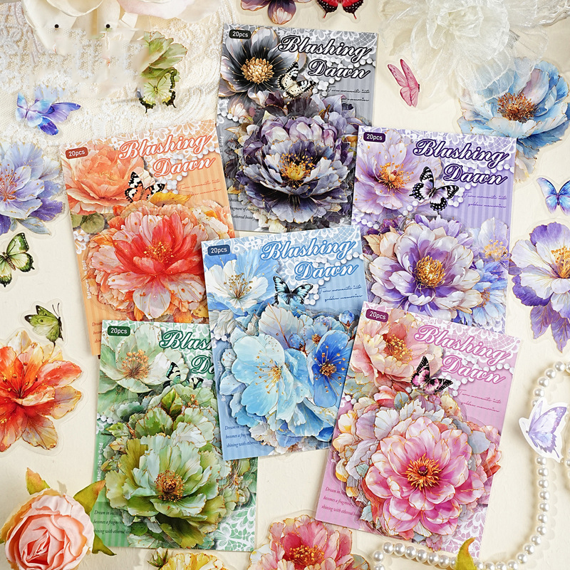 PET 스티커 - 금박 꽃말 시리즈 빈티지 플로럴