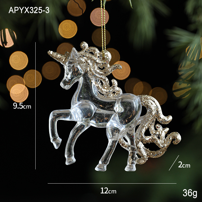 Christmas decorations sequins acrylic pendant transparent snowflake pendant Christmas tree scene layout props-MERUMOTE