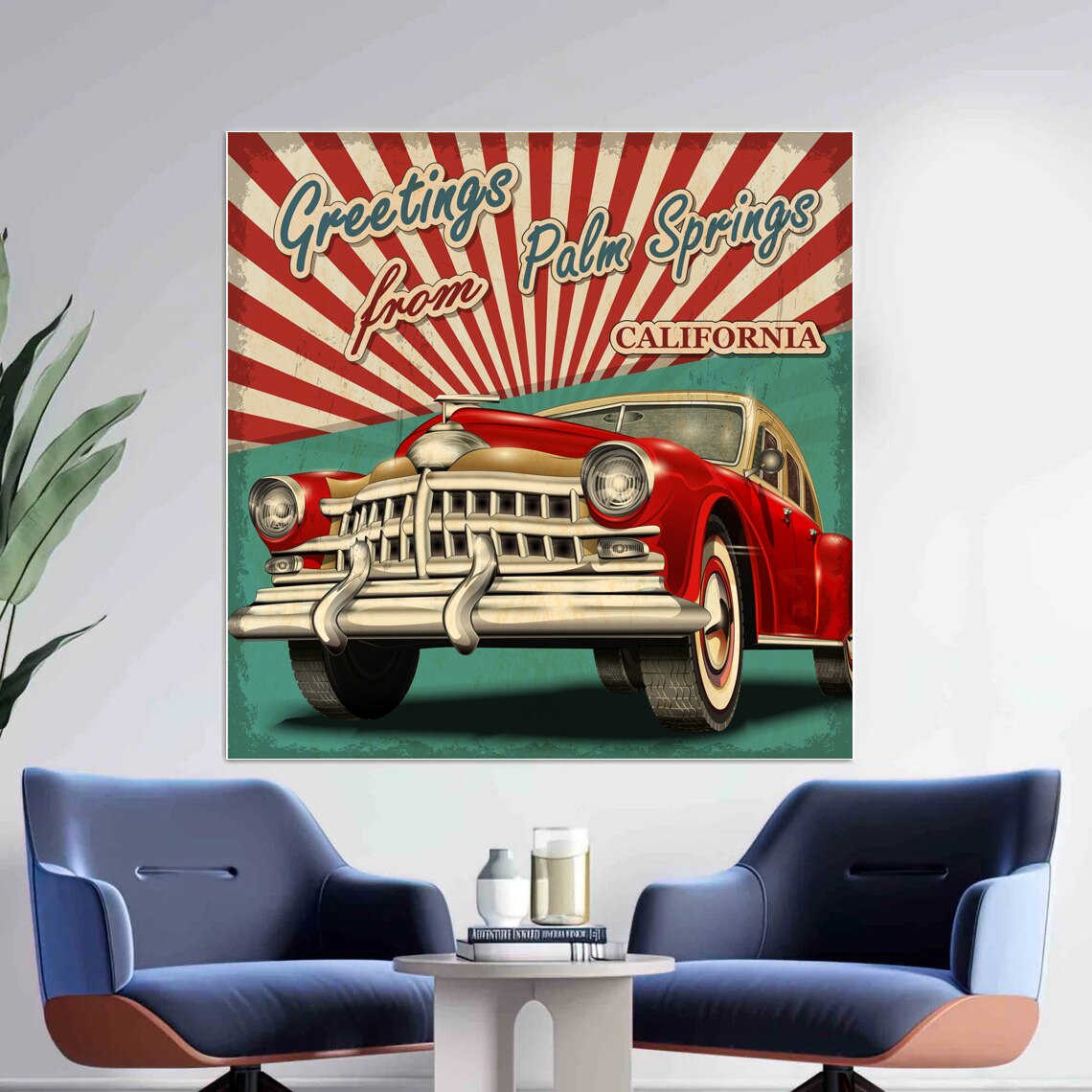 Wholesales Posters and Prints on The Wall Retro Car Canvas Painting Wall Art Picture for Living Room Home Decor