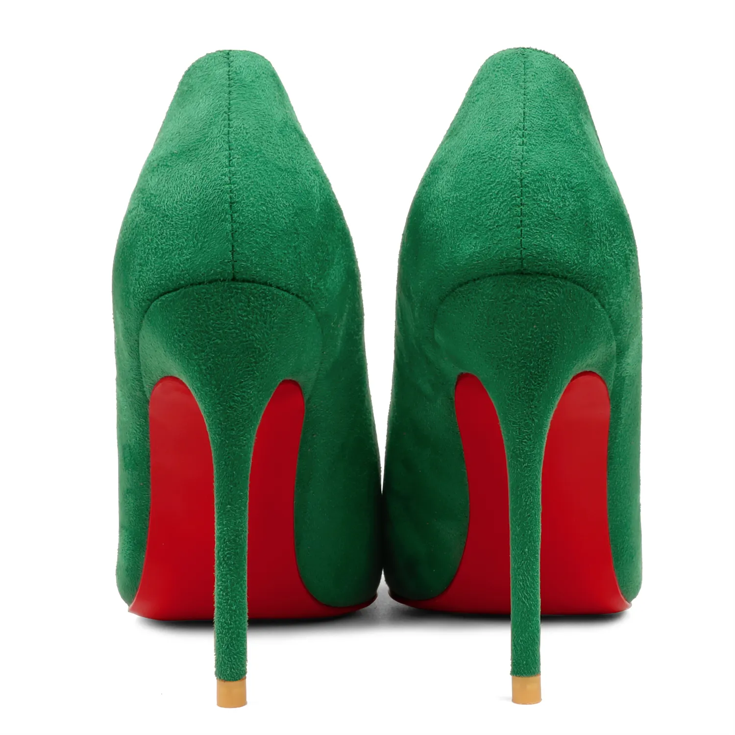 100mm Women's High Heels for Party Wedding Red Bottom Suede Pumps-vocosishoes