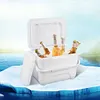 6L Insulated Portable Cooler with Handle Ice Bucket for Outdoor Picnic (White)