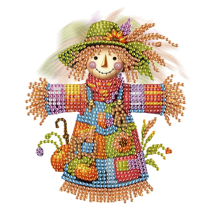 2D Flat Scarecrow DIY Shaking Head Diamond Painting Desktop Decorations