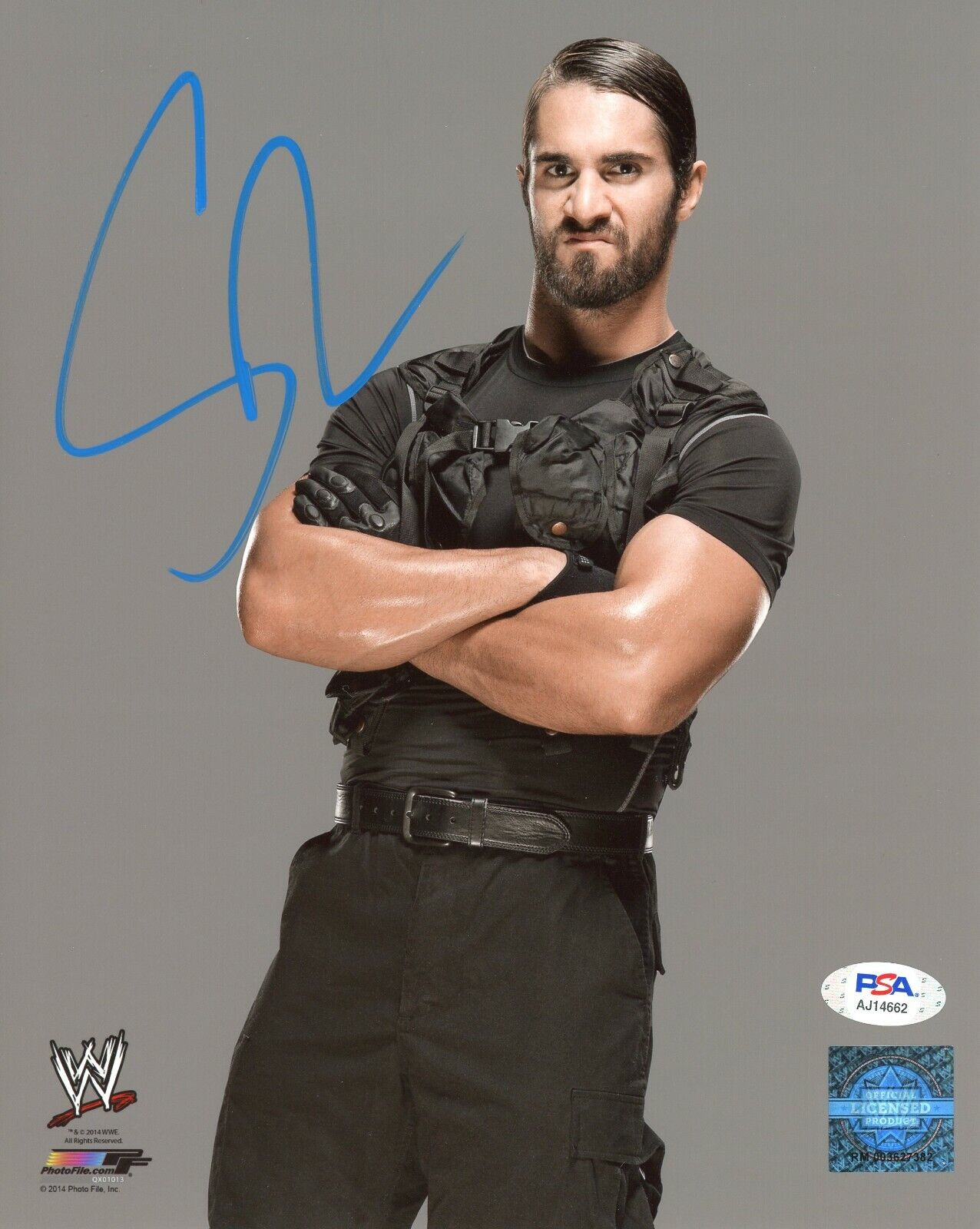 WWE SETH ROLLINS HAND SIGNED AUTOGRAPHED 8X10 Photo Poster painting WITH PROOF AND PSA COA 14