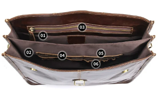 Brown distressed leather computer bag , real full grain leather laptop bags for men , slim leather document bag briefcase