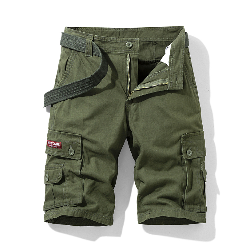 Tomroads Men Summer New Solid Color Military Affairs Cargo Shorts Fashion Casual Loose Outdoors Comfort Multiple Pockets Shorts Men