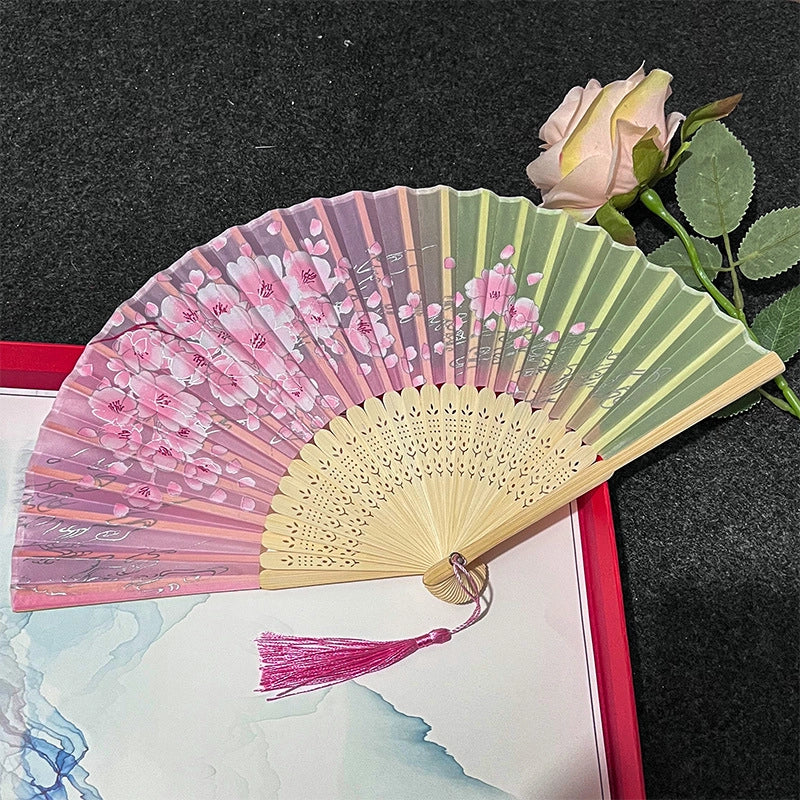 Antique Fan Folding Fan Men’s And Women’s Classical Dancing Fan Ancient Costume Performance Photography Hanfu Props Chinese Style Handmade Folding Fan
