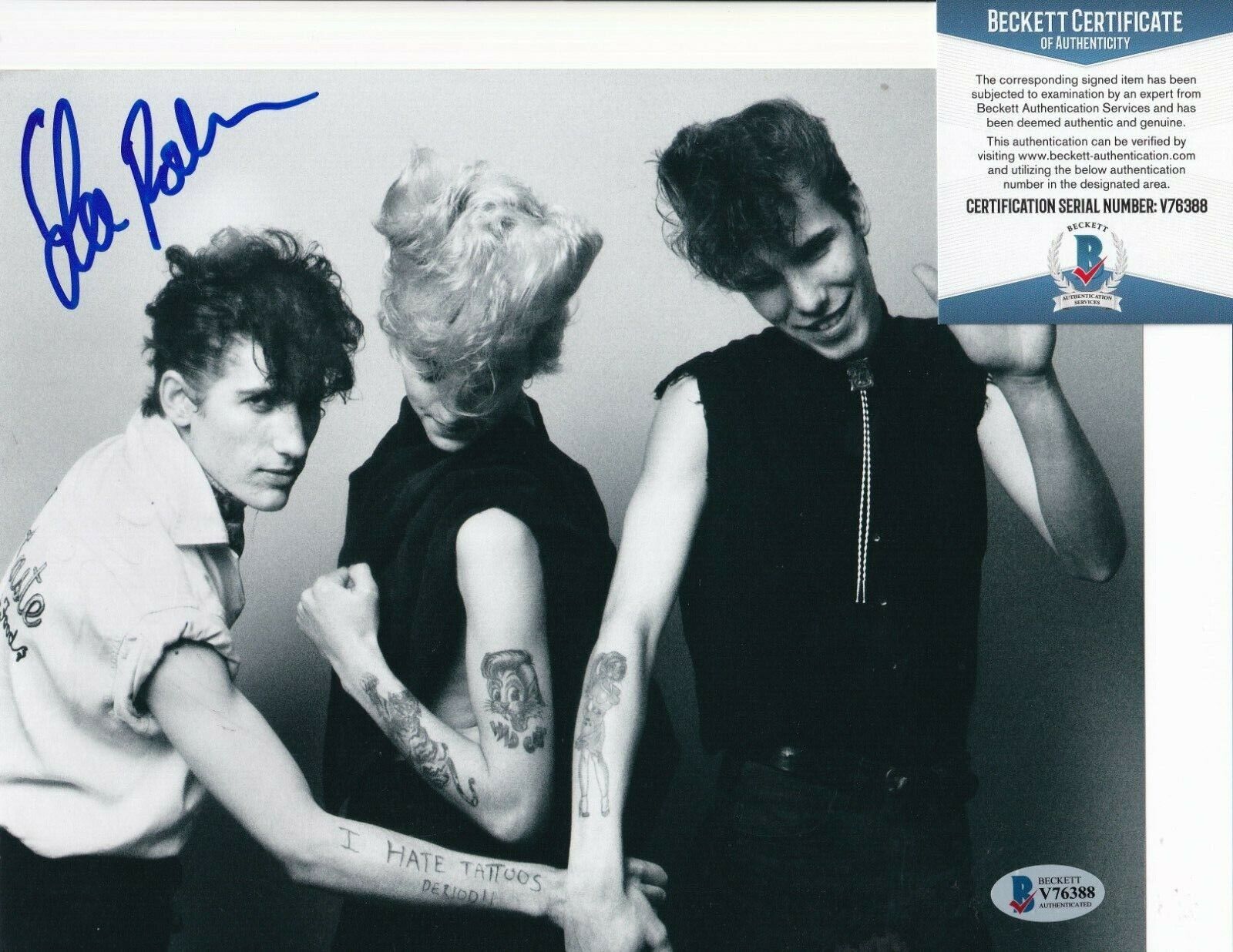 LEE ROCKER signed (CRAZY WHEN SHE DRINKS) STRAY CATS 8X10 BECKETT BAS V76388