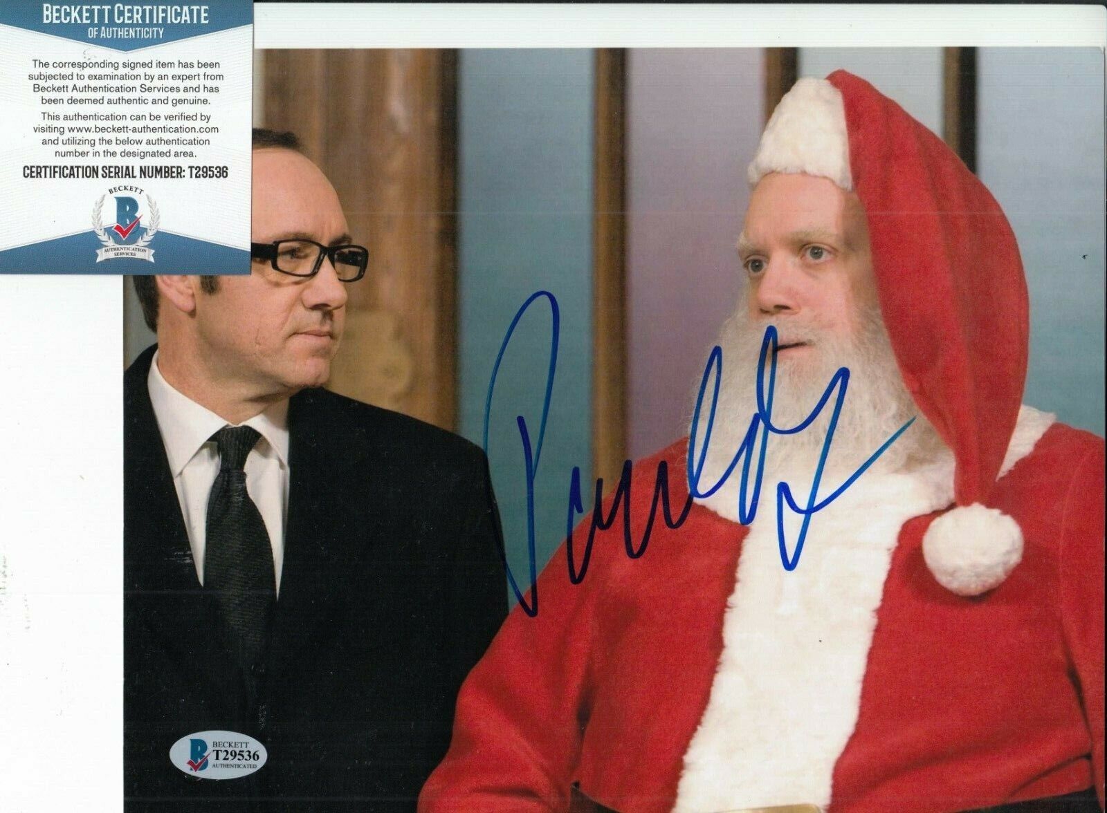 PAUL GIAMATTI signed (FRED CLAUS) 8X10 *Santa Claus* Photo Poster painting BAS BECKETT T29536