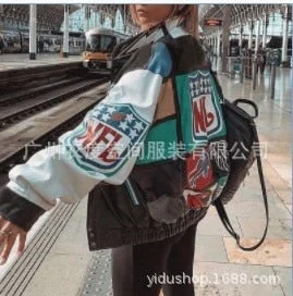 America Bomber Baseball Bat Basic Jacket Female Men Jacket Coat Women Clothing Harajuku Plus Size Streetwear Outerwear Goth