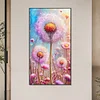 Pink Dandelions-Full Round Diamond Painting(40x70cm)